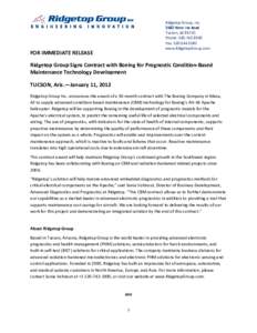 Ridgetop Group, IncWest Ina Road Tucson, AZPhone: Fax: www.RidgetopGroup.com