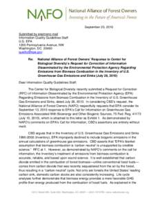 September 23, 2010 Submitted by electronic mail Information Quality Guidelines Staff U.S. EPA 1200 Pennsylvania Avenue, NW Washington, DC 20460