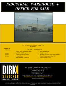 INDUSTRIAL WAREHOUSE + OFFICE FOR SALE 116 W Bonneville Street, Pasco WA $795,000