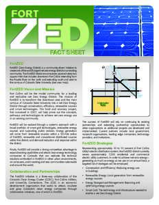 FACT SHEET FortZED FortZED (Zero Energy District) is a community-driven initiative to create one of the world’s largest net zero energy districts in an existing community. The FortZED district encompasses approximately