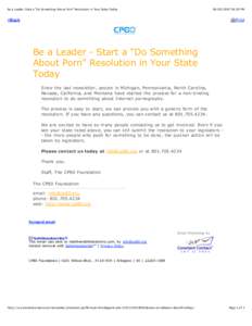 Be a Leader: Start a 