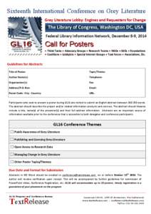Microsoft Word - GL16 Call for Posters