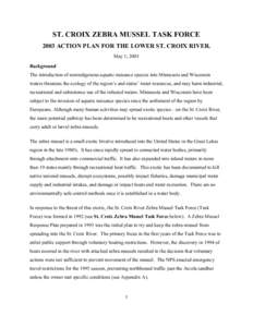 Wild and Scenic Rivers of the United States / Dreissenidae / Zebra mussel / St. Croix River / St. Croix / Mussel / Saint Croix National Scenic Riverway / Great Lakes / National Invasive Species Act / Wisconsin / Geography of the United States / Geography of Minnesota