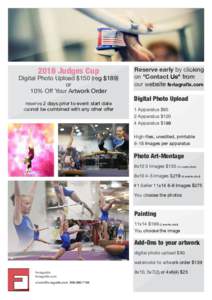 2016 Judges Cup  Digital Photo Upload $150 (reg $189) or 10% Off Your Artwork Order reserve 2 days prior to event start date