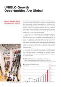 UNIQLO Growth Opportunities Are Global Leap in UNIQLO Brand Recognition in the U.S.