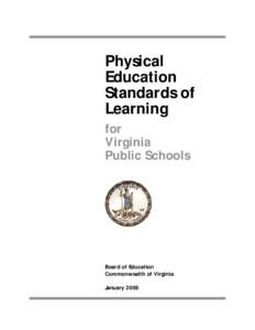 Physical Education Standards of Learning for Virginia