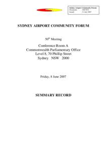 States and territories of Australia / Sydney Airport / Airbus A380 / Action item / Agenda / Minutes / New South Wales / Travel / Meetings / Parliamentary procedure / Sydney Airport Corporation