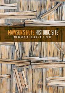 MAWSON’S HUT MANAGEMENT PLAN[removed]I ACKNOWLEDGMENTS
