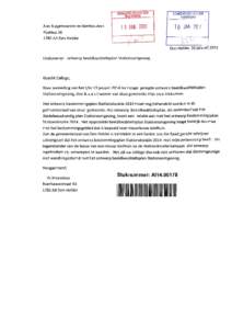 GEMEENTE DEN HELDER INKOMEN Aan Burgemeester en Wethouders  1 3 JAN, 2013