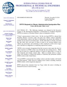 INTERNATIONAL FEDERATION OF  PROFESSIONAL & TECHNICAL ENGINEERS AFL-CIO & CLC 501 3rd Street, NW, Suite 701, Washington, DC[removed]4880 • FAX[removed] • www.ifpte.org