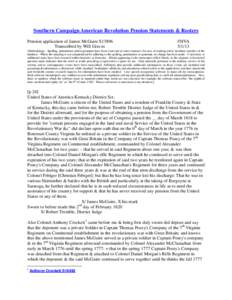 Southern Campaign American Revolution Pension Statements & Rosters Pension application of James McGuire S13896 Transcribed by Will Graves f58VA[removed]