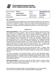 Contract law / Business / State taxation in the United States / State Board of Equalization / Leasing / Use tax / Boe / Lease / Value added tax / Law / Private law / Business law