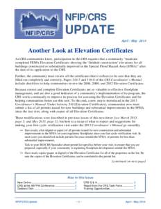 NFIP/CRS  UPDATE April / May[removed]Another Look at Elevation Certificates