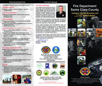 Fire Chief’s Message  Performance Report Card How well does County Fire meet its performance measures?  Fire Chief’s Message
