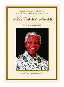 STATE MEMORIAL SERVICE FOR THE LATE FORMER PRESIDENT