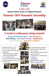   OSCAR Optical Science Center for Applied Research  Summer 2014 Research Internship