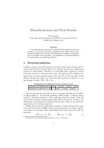 Desynchronization and Clock Paradox P´eter Hrask´o University of P´ecs, Hungary, H-7622 P´ecs, Vasv´ari P´ al utca 4 Email: [removed]