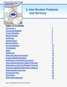 2. Non-Routine Products and Services Table of Contents Introduction Convective Weather