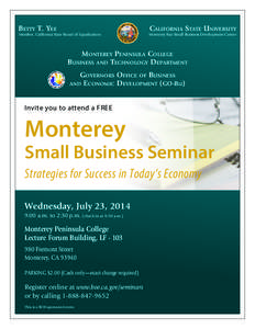 Monterey Small Business Seminar