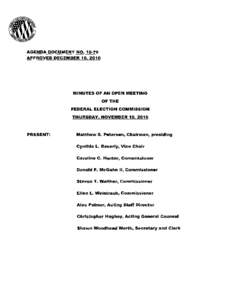 AGENDA DOCUMENT NO[removed]APPROVED DECEMBER 16, 2010 MINUTES OF AN OPEN MEE·rlNG  OF THE