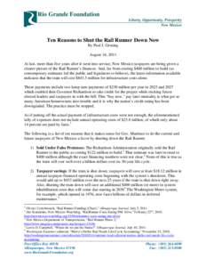 Microsoft Word[removed]Reasons to Shut Down the Rail Runner.doc