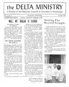 The Delta Ministry, newsletter, October, 1965