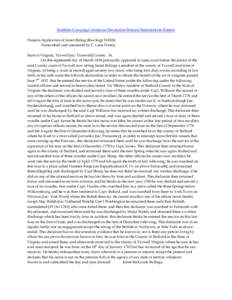 Southern Campaign American Revolution Pension Statements & Rosters Pension Application of Jarret Boling (Bowling) S18324 Transcribed and annotated by C. Leon Harris State of Virginia, Tazwell [sic: Tazewell] County. Ss. 