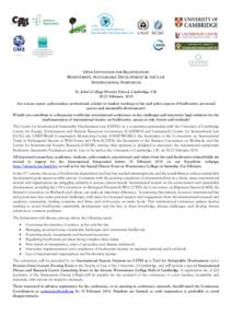 Earth / Sustainability / Conservation / Centre for International Sustainable Development Law / Development / Justice / World Conservation Monitoring Centre / Convention on Biological Diversity / United Nations Environment Programme / Environment / Biology / Biodiversity