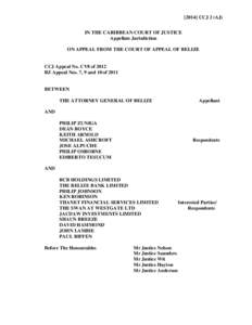 Attorney General of Belize v. Zuniga, Judgment, [2014] CCJ 2 (A.J.) (CCJ, Jan. 24, 2014)