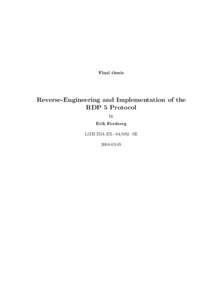 Final thesis  Reverse-Engineering and Implementation of the RDP 5 Protocol by Erik Forsberg