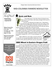 Oregon State University Extension Service  MID-COLUMBIA FARMERS NEWSLETTER June[removed]Grain and Rain