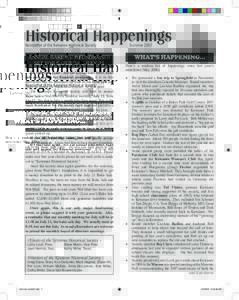 Historical Happenings Newsletter of the Kewanee Historical Society ANNUAL BAKE SALE FUNDRAISER SET FOR SATURDAY, JULY 21