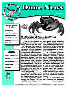 Dune News A quarterly newsletter sponsored by The Friends of MacArthur Beach State Park, Inc. Fall[removed]Special Interest