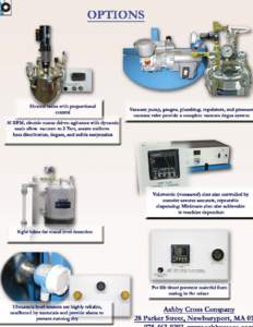 OPTIONS  with proportional control  Vacuwn pwnp, gauges, plwnbing, regulators, and pressure