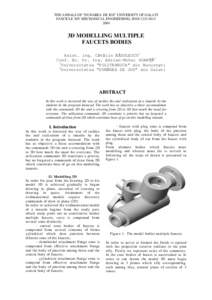 THE ANNALS OF “DUNAREA DE JOS” UNIVERSITY OF GALATI FASCICLE XIV MECHANICAL ENGINEERING, ISSN3D MODELLING MULTIPLE FAUCETS BODIES