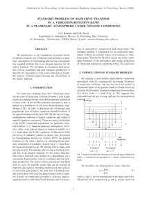 Published in the Proceedings of the International Radiation Symposium, St.-Petersburg, RussiaSTANDARD PROBLEM OF RADIATIVE TRANSFER IN A VIBRATION-ROTATION BAND IN A PLANETARY ATMOSPHERE UNDER NON-LTE CONDITIONS