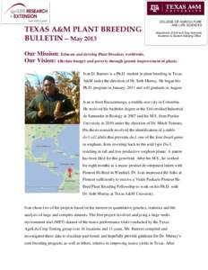 TEXAS A&M PLANT BREEDING BULLETIN -- May 2013 COLLEGE OF AGRICULTURE AND LIFE SCIENCES Department of Soil and Crop Sciences