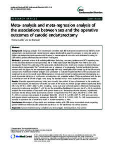 Meta- analysis and meta-regression analysis of the associations between sex and the operative outcomes of carotid endarterectomy