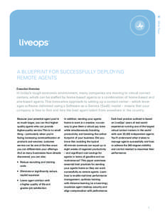 White Paper  A Blueprint for Successfully Deploying Remote Agents Executive Overview