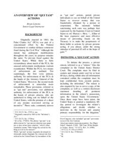 United States law / Writs / False Claims Act / Relator / Ex rel / Standing / United States ex rel. Eisenstein v. City of New York / Rockwell International Corp. v. United States / Law / Common law / Qui tam