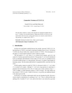 International Journal of Modern Mathematics c °2010 Dixie W Publishing Corporation, U. S. A[removed]), 223–252