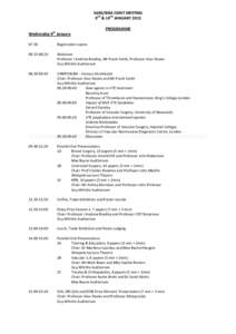 SARS/RSM JOINT MEETING 9TH & 10TH JANUARY 2013 PROGRAMME th  Wednesday 9 January