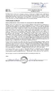 MINUTES May 5, 2014 COUNTY BOARD OF HEALTH Rio Blanco County