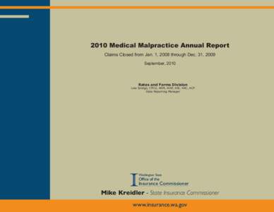 2010 Medical Malpractice Annual Report