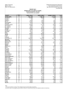 State of California March 6, 2015 March 2014 Benchmark Employment Development Department Labor Market Information Division