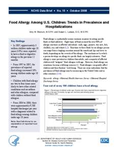 Food science / Food and drink / Immunology / Immune system / Food allergy in the United States / Health in the United States / Allergy / Tree nut allergy / National Health Interview Survey / Medicine / Food allergies / Health