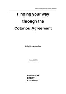 Finding your way through the Cotonou Agreement