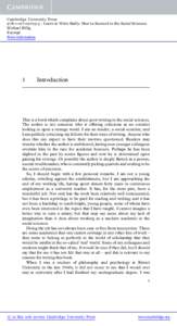 Cambridge University Press[removed]3 - Learn to Write Badly: How to Succeed in the Social Sciences Michael Billig Excerpt More information