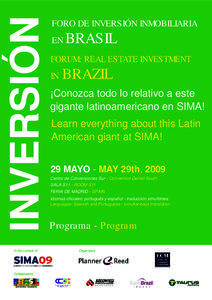 INVERSIÓN In the context of Collaborators  FORO DE INVERSIÓN INMOBILIARIA