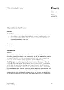 Politisk dokument uden resume Sagsnummer ThecaSagMovitBestyrelsen 8. december 2011